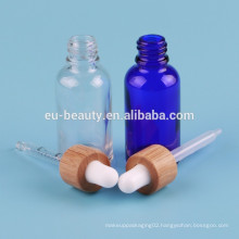 wood glass dropper bottle blue glass bottle with wood glass dropper